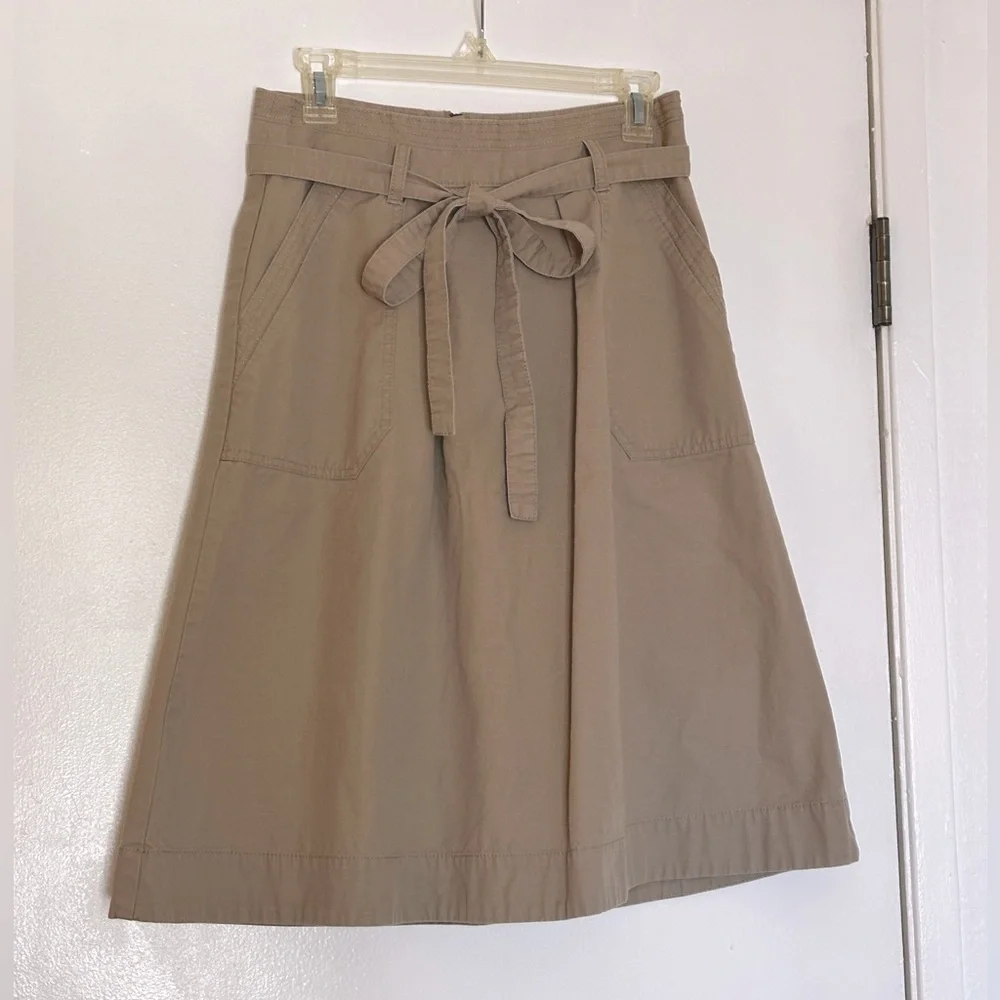 GAP A-Line Utility Skirt in Iconic Khaki with Tie Belt – Size 6 - Picture 5 of 9
